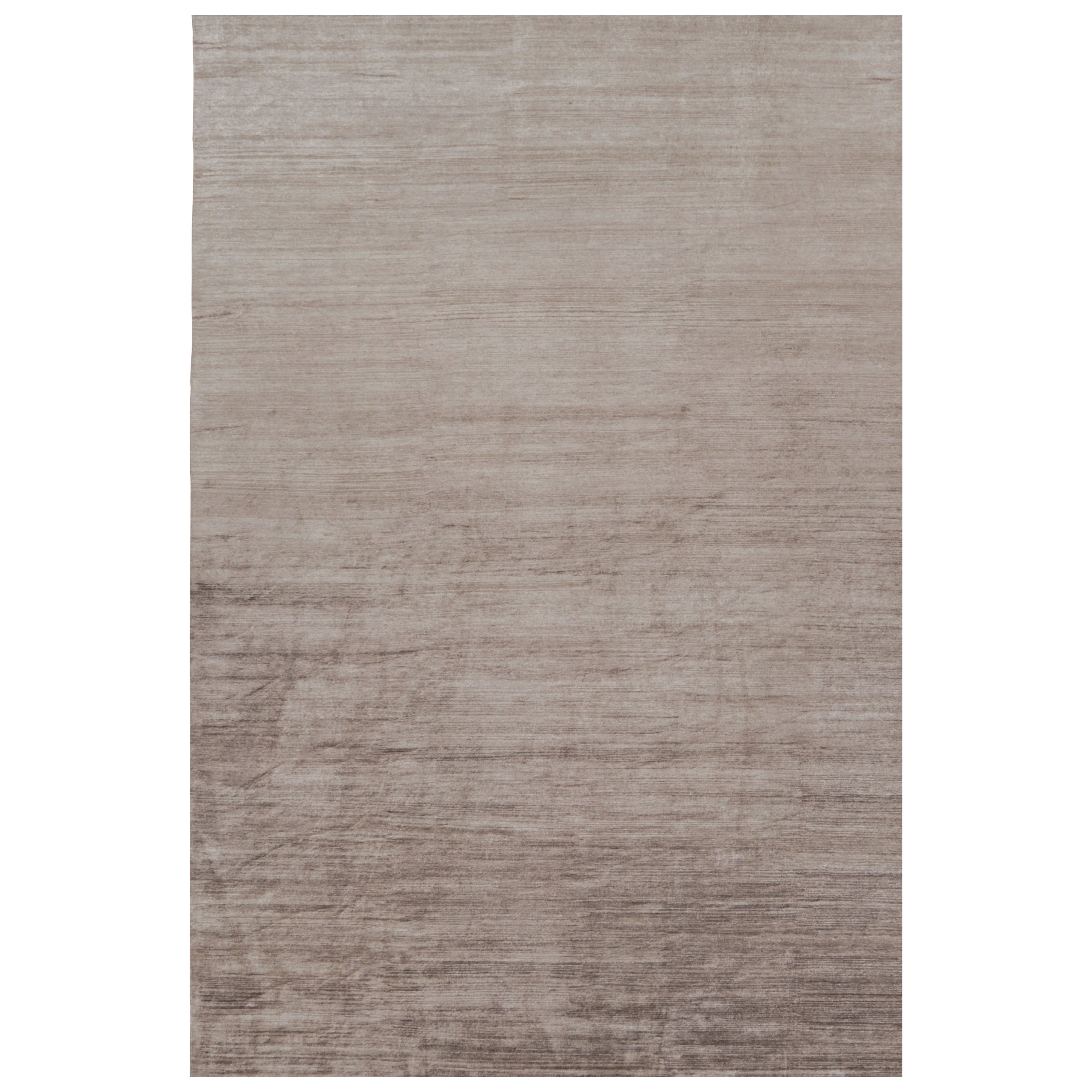 Rug 
Kilim
s Oversized Modern Textural Rug in Brown, White and Beige Striae (Tapis moderne texturé surdimensionné à rayures brunes, blanches et beiges)