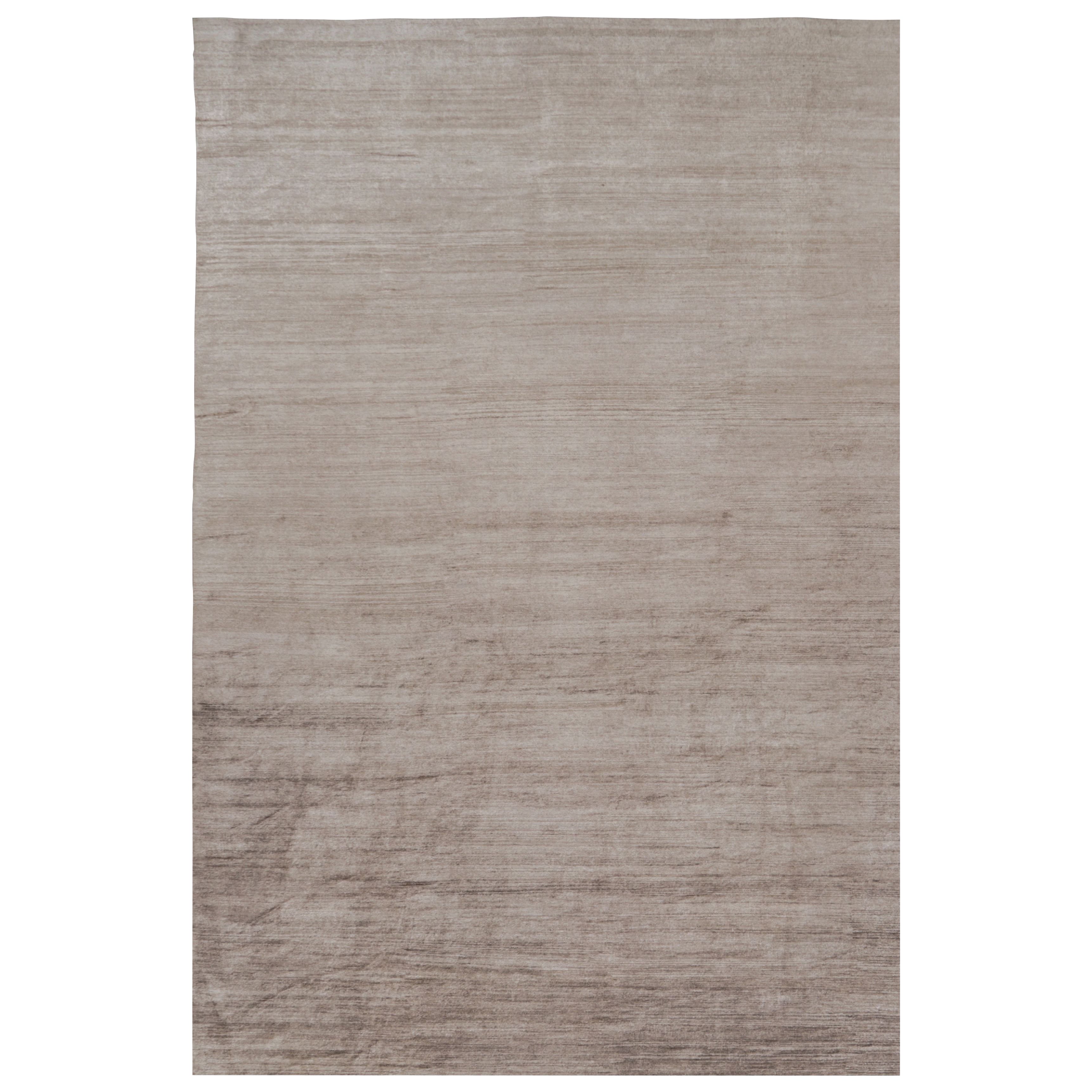 Rug 
Kilim
s Oversized Modern Textural Rug in Brown, White and Beige Striae (Tapis moderne texturé surdimensionné à rayures brunes, blanches et beiges)