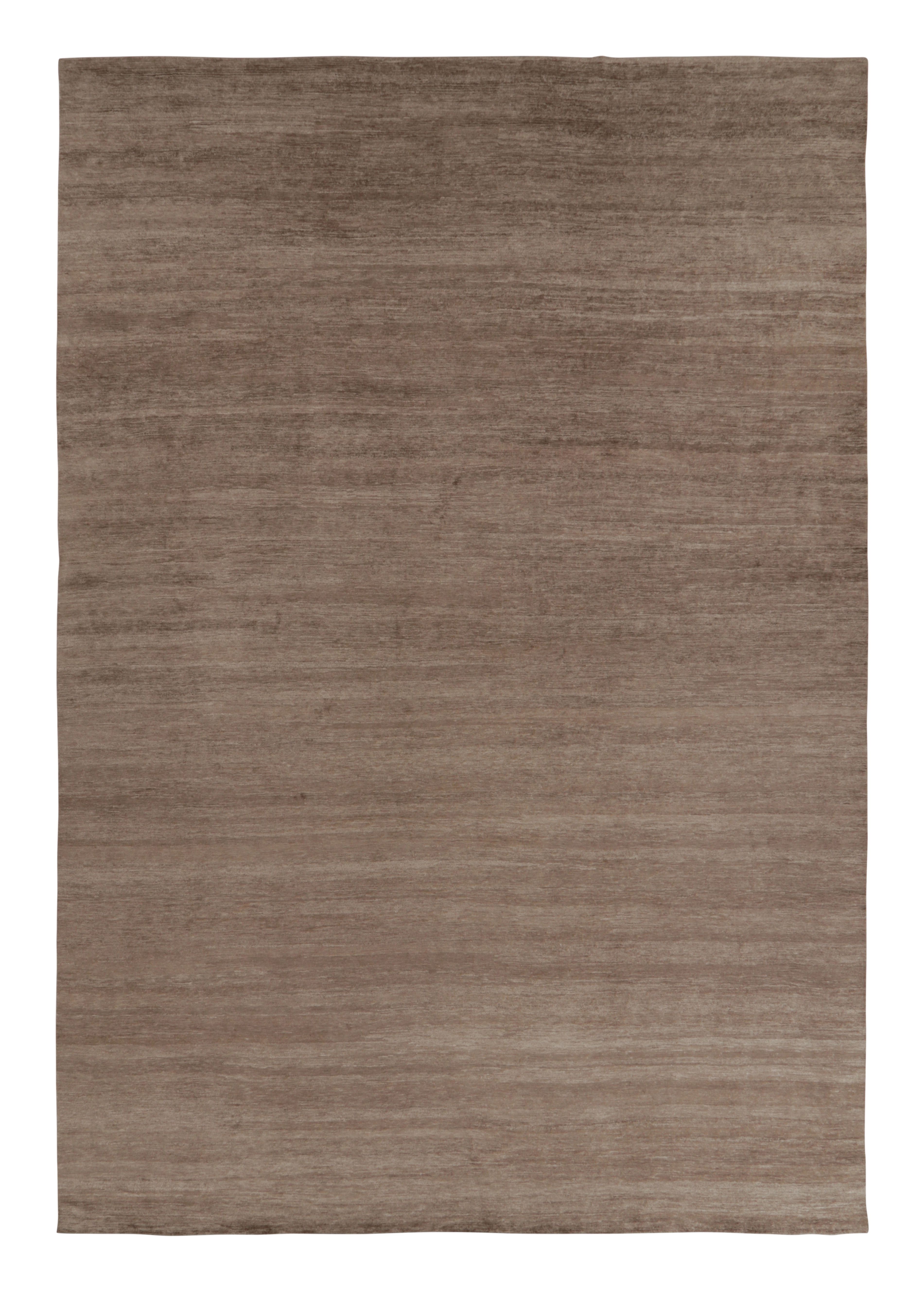 Rug
Kilims übergroßer moderner Strukturteppich in braunen, weißen und beigefarbenen Streifen