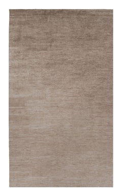 Rug & Kilim’s Oversized Modern Textural Rug in Brown, White and Beige Striae