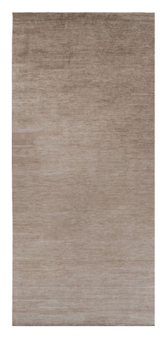 Rug & Kilim’s Oversized Modern Textural Rug in Brown, White and Beige Striae