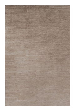Rug & Kilim’s Oversized Modern Textural Rug in Brown, White and Beige Striae