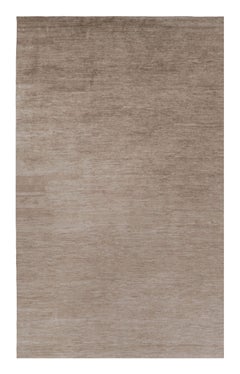Rug & Kilim’s Oversized Modern Textural Rug in Brown, White and Beige Striae