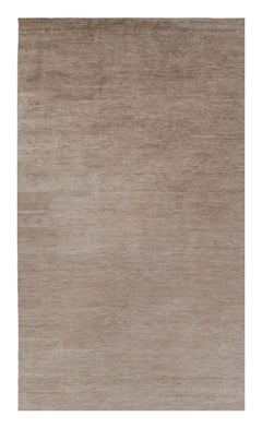 Rug & Kilim’s Oversized Modern Textural Rug in Brown, White and Beige Striae