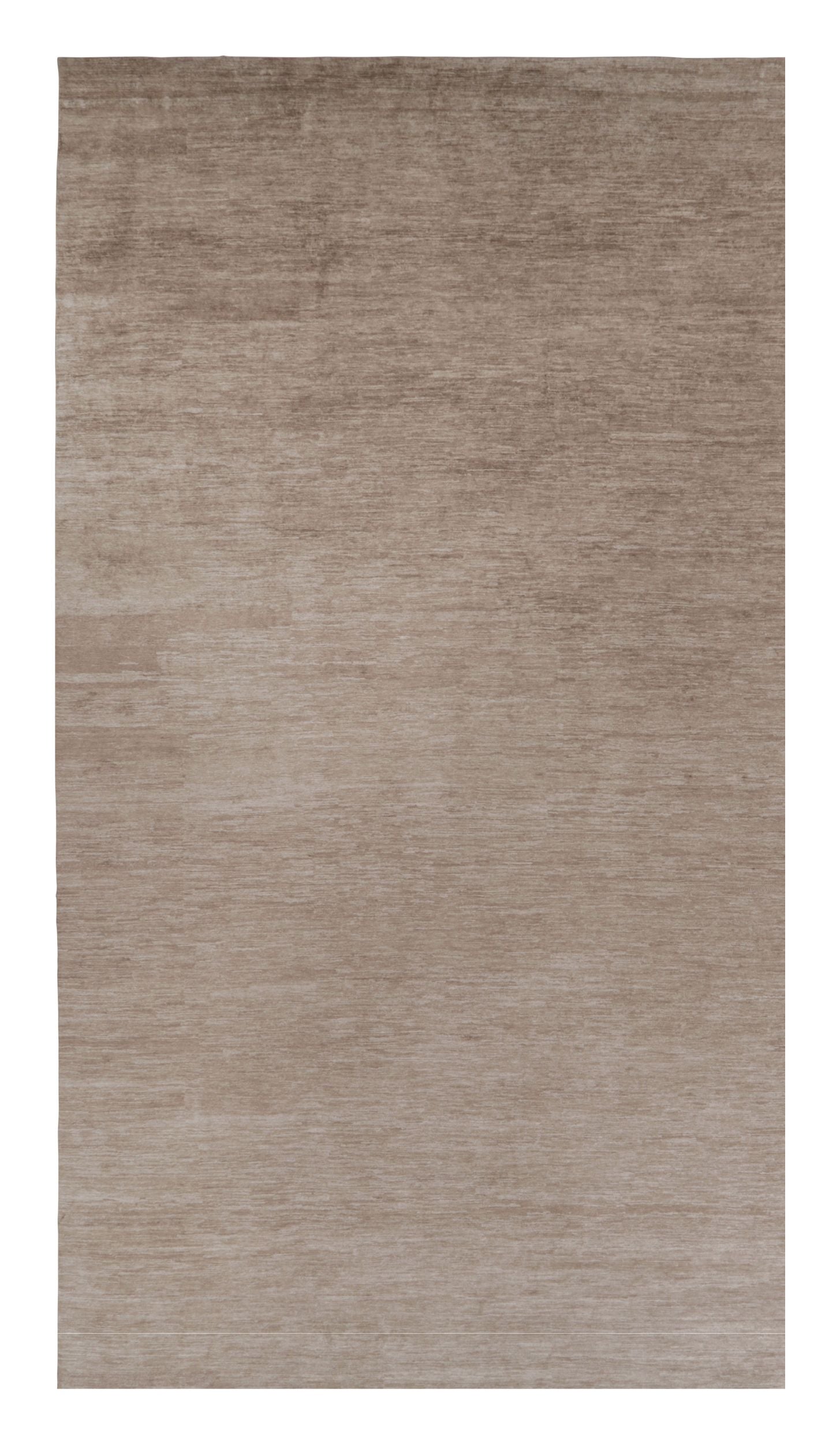 Rug & Kilim’s Oversized Modern Textural Rug in Brown, White and Beige Striae For Sale