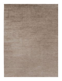 Rug & Kilim’s Oversized Modern Textural Rug in Brown, White and Beige Striae