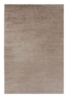 Rug & Kilim’s Oversized Modern Textural Rug in Brown, White and Beige Striae