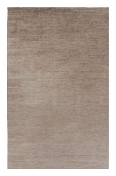 Rug & Kilim’s Oversized Modern Textural Rug in Brown, White and Beige Striae