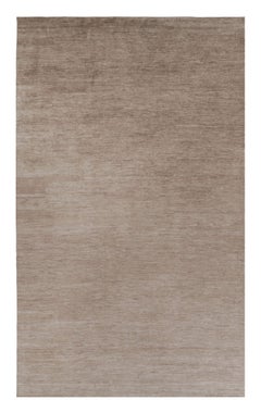 Rug & Kilim’s Oversized Modern Textural Rug in Brown, White and Beige Striae