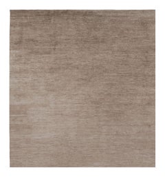 Rug & Kilim’s Oversized Modern Textural Rug in Brown, White and Beige Striae