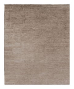 Rug & Kilim’s Oversized Modern Textural Rug in Brown, White and Beige Striae