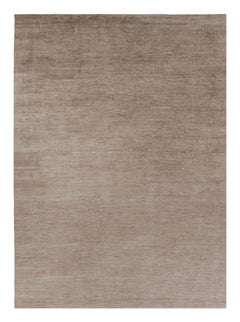 Rug & Kilim’s Oversized Modern Textural Rug in Brown, White and Beige Striae