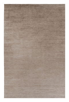 Rug & Kilim’s Oversized Modern Textural Rug in Brown, White and Beige Striae