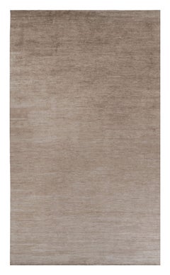 Rug & Kilim’s Oversized Modern Textural Rug in Brown, White and Beige Striae