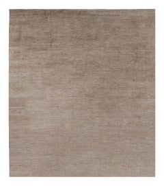 Rug & Kilim’s Oversized Modern Textural Rug in Brown, White and Beige Striae
