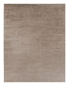 Rug & Kilim’s Oversized Modern Textural Rug in Brown, White and Beige Striae