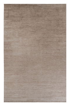 Rug & Kilim’s Oversized Modern Textural Rug in Brown, White and Beige Striae