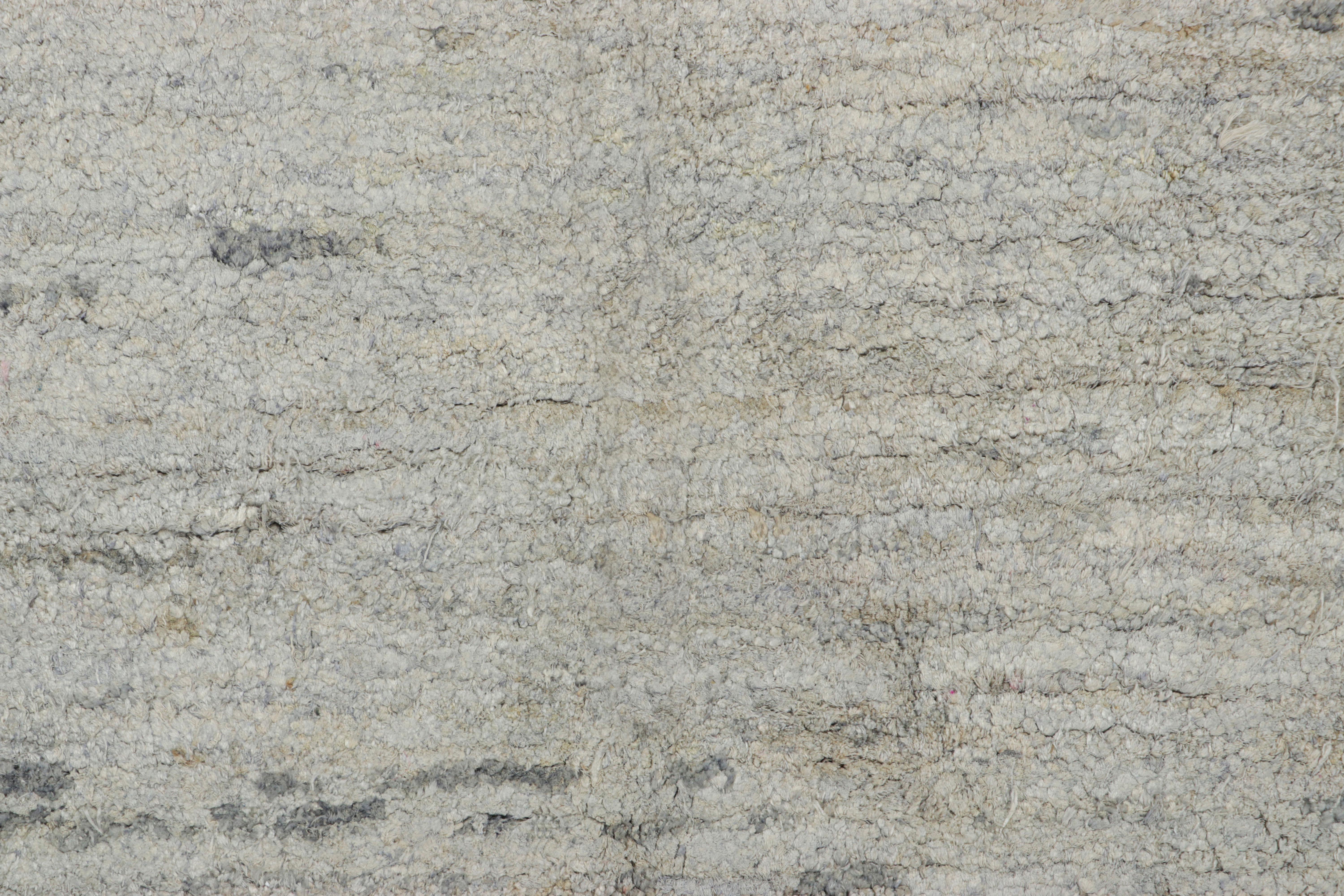 Indian Rug & Kilim’s Oversized Modern Textural Rug in Gray Tones For Sale