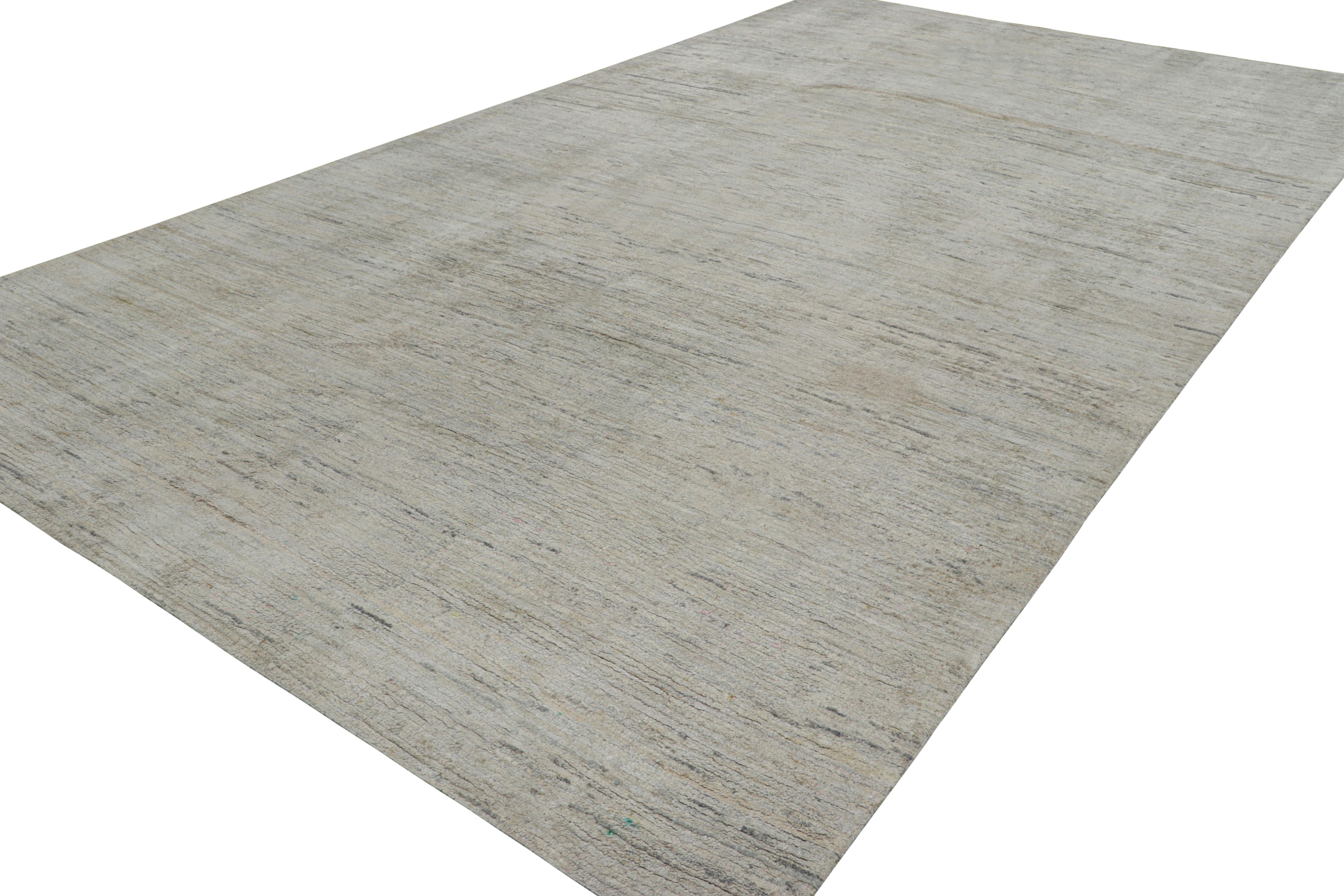 Hand-Knotted Rug & Kilim’s Oversized Modern Textural Rug in Gray Tones For Sale