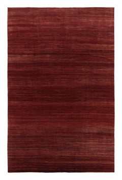 Rug 
Kilim’s Oversized Modern Textural Rug, Rich Red Tone-on-Tone Striae