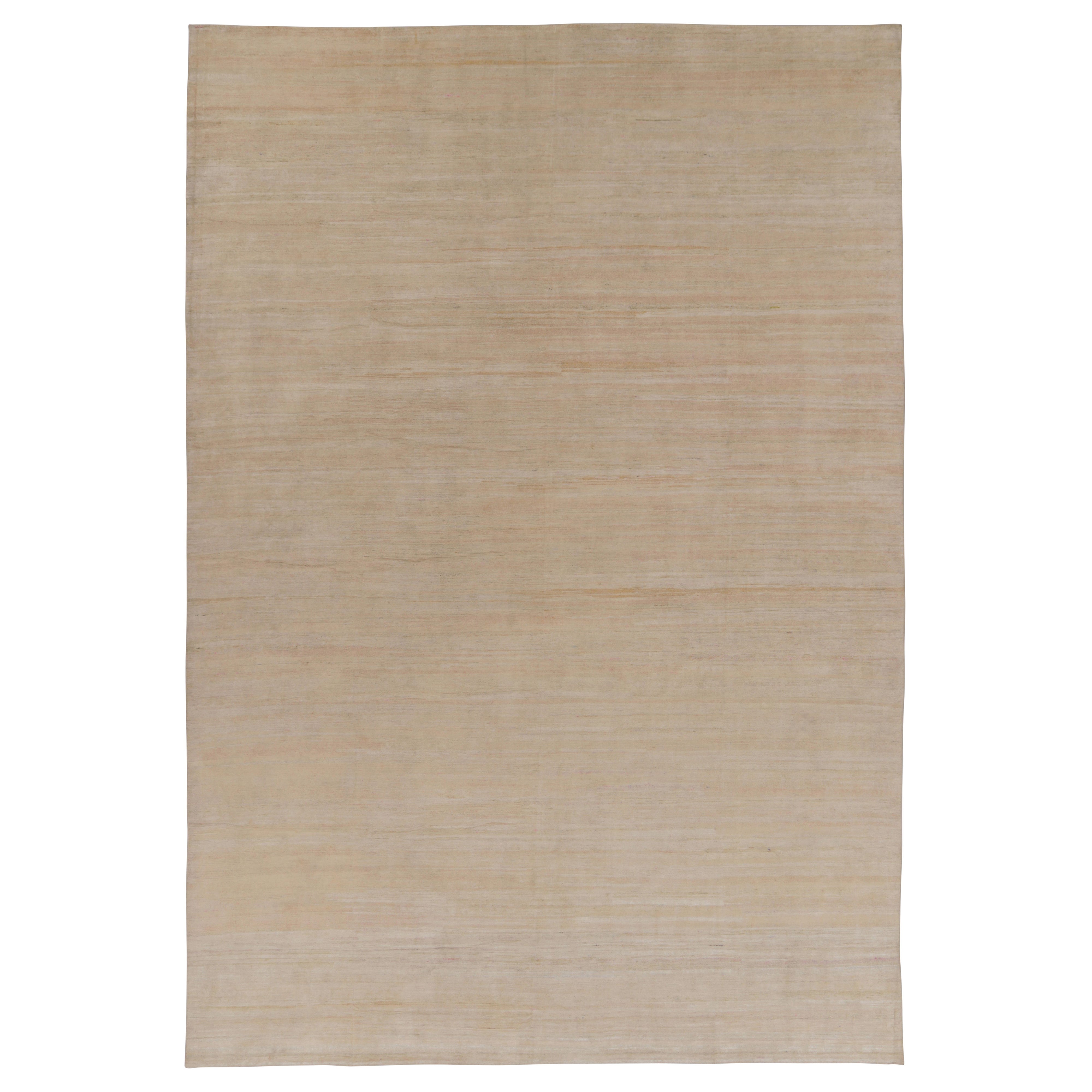 Rug 
Kilim’s Oversized Modern Textural Rug, Tone-on-Tone Cream and Beige Striae in vendita