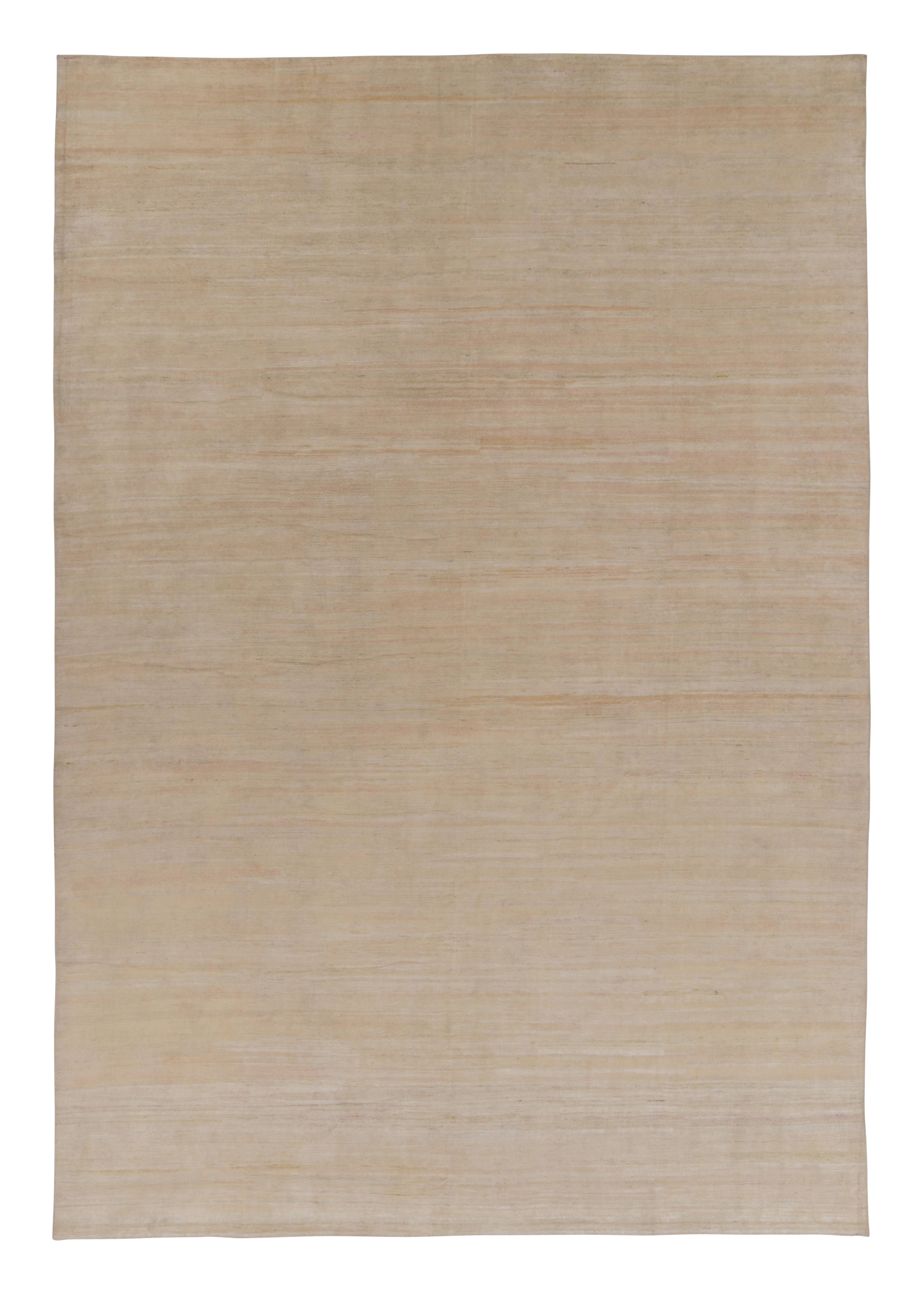 Rug 
Kilim’s Oversized Modern Textural Rug, Tone-on-Tone Cream and Beige Striae