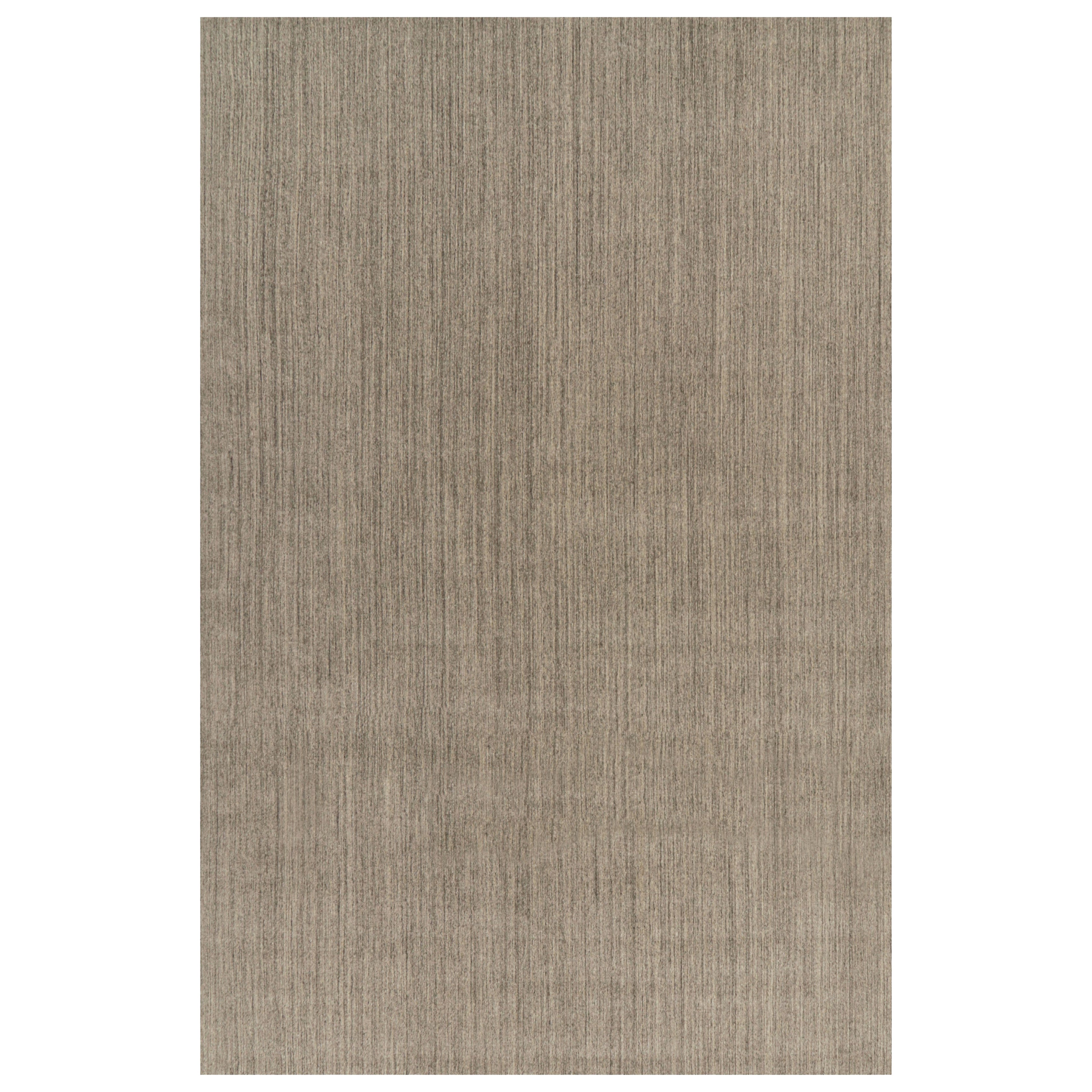Rug 
Kilim’s Oversized Modern Textural Rug with Beige and Gray Striae