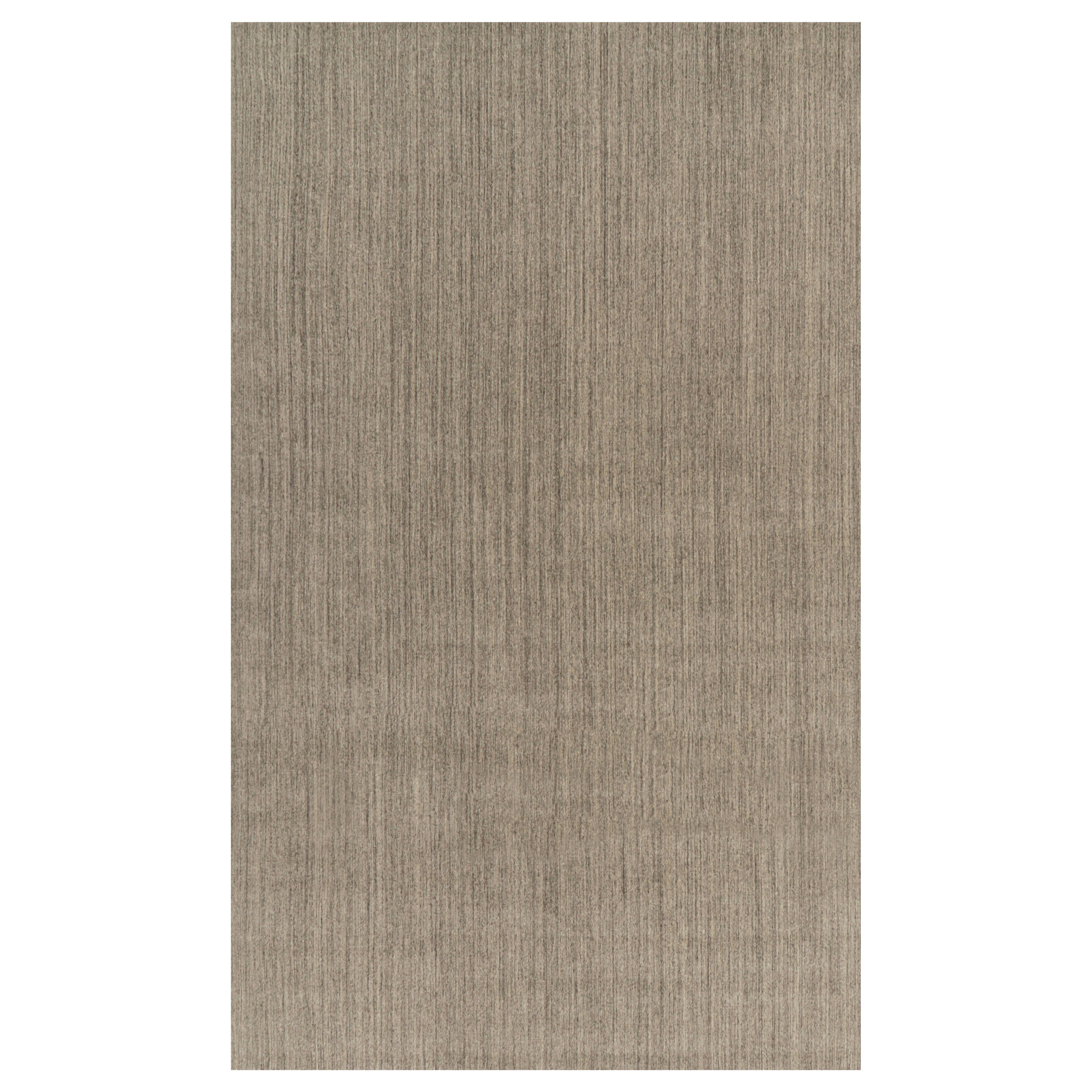 Rug 
Kilim’s Oversized Modern Textural Rug with Beige and Gray Striae