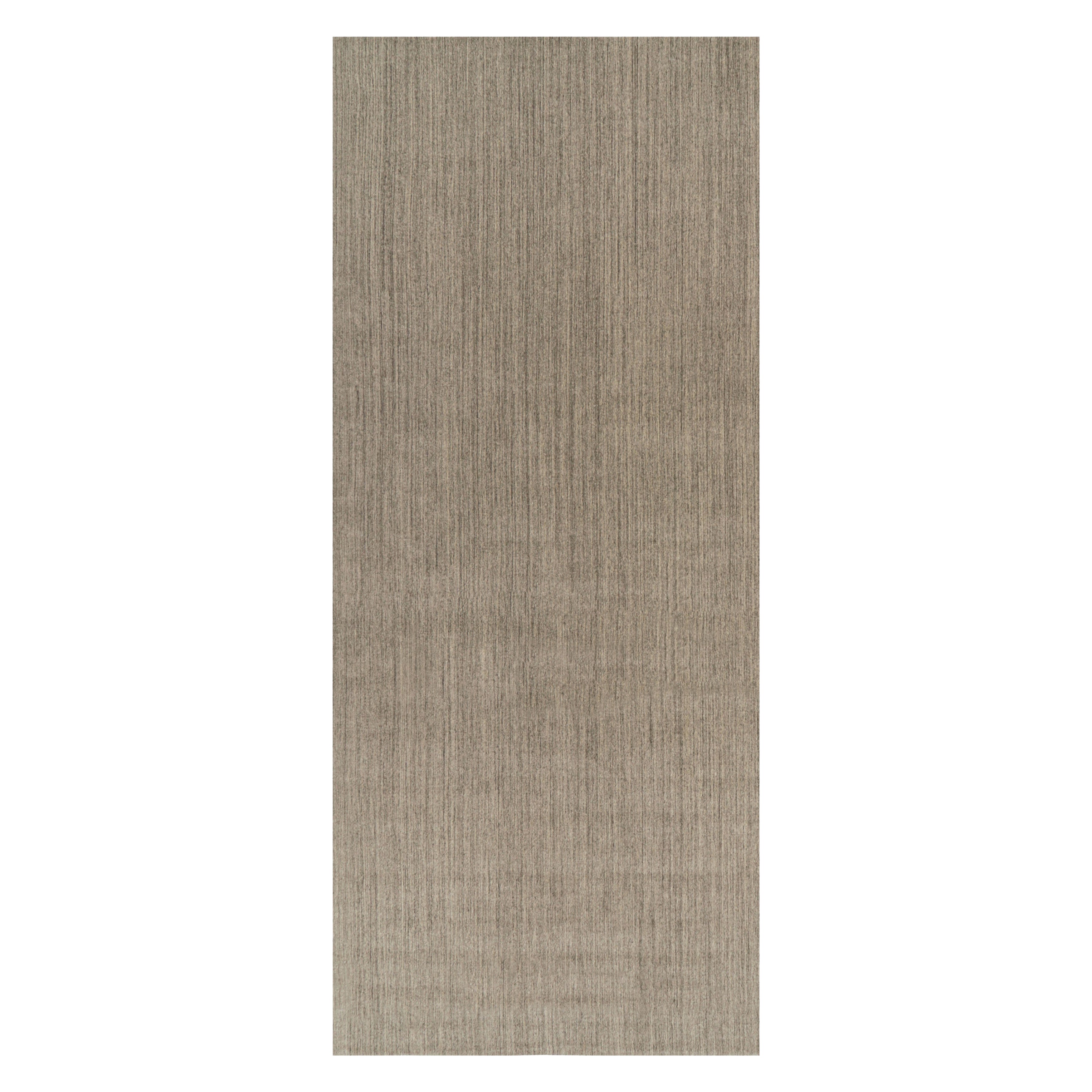 Rug 
Kilim’s Oversized Modern Textural Rug with Beige and Gray Striae