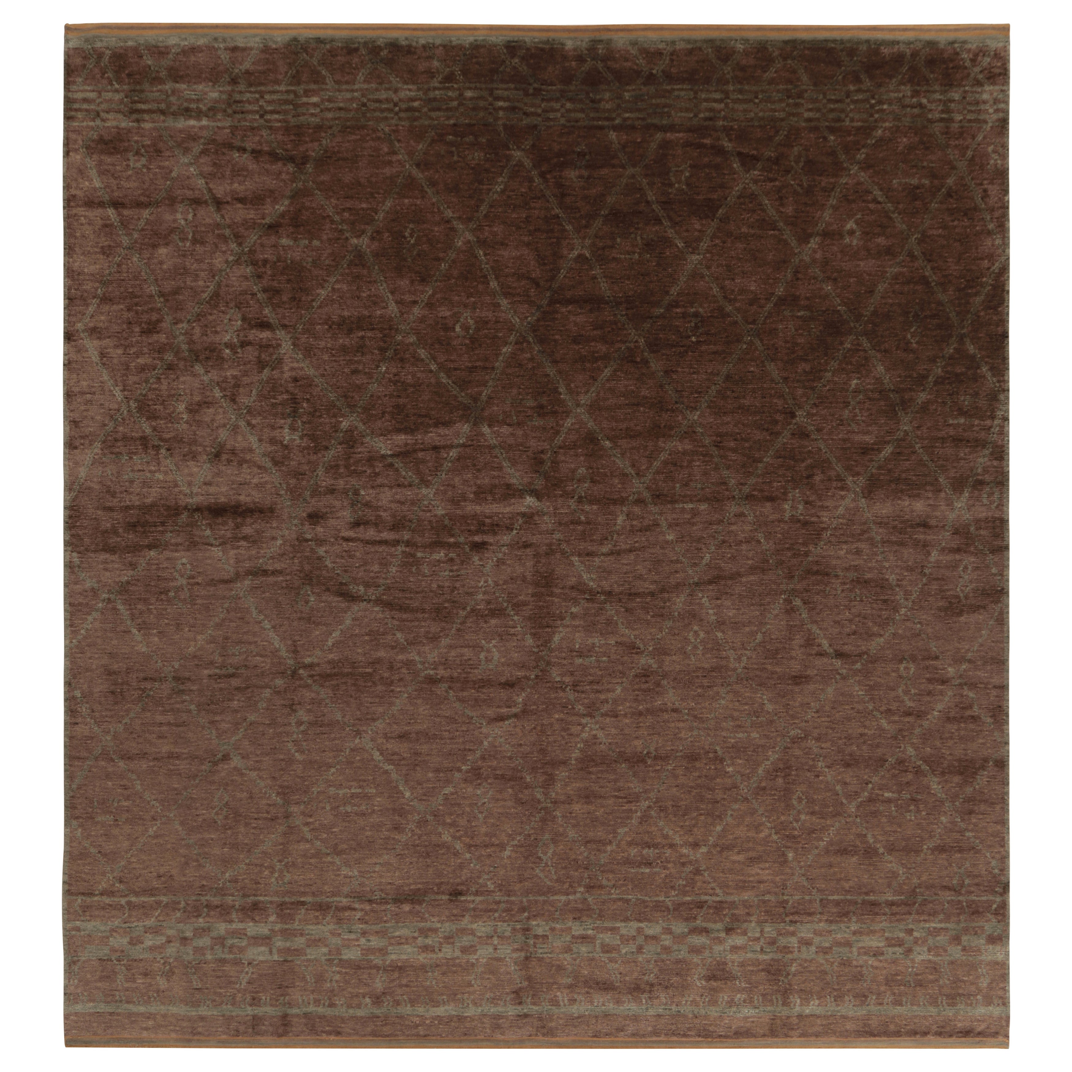 Rug & Kilim’s Oversized Moroccan-Inspired Square Custom Rug Design with Diamonds