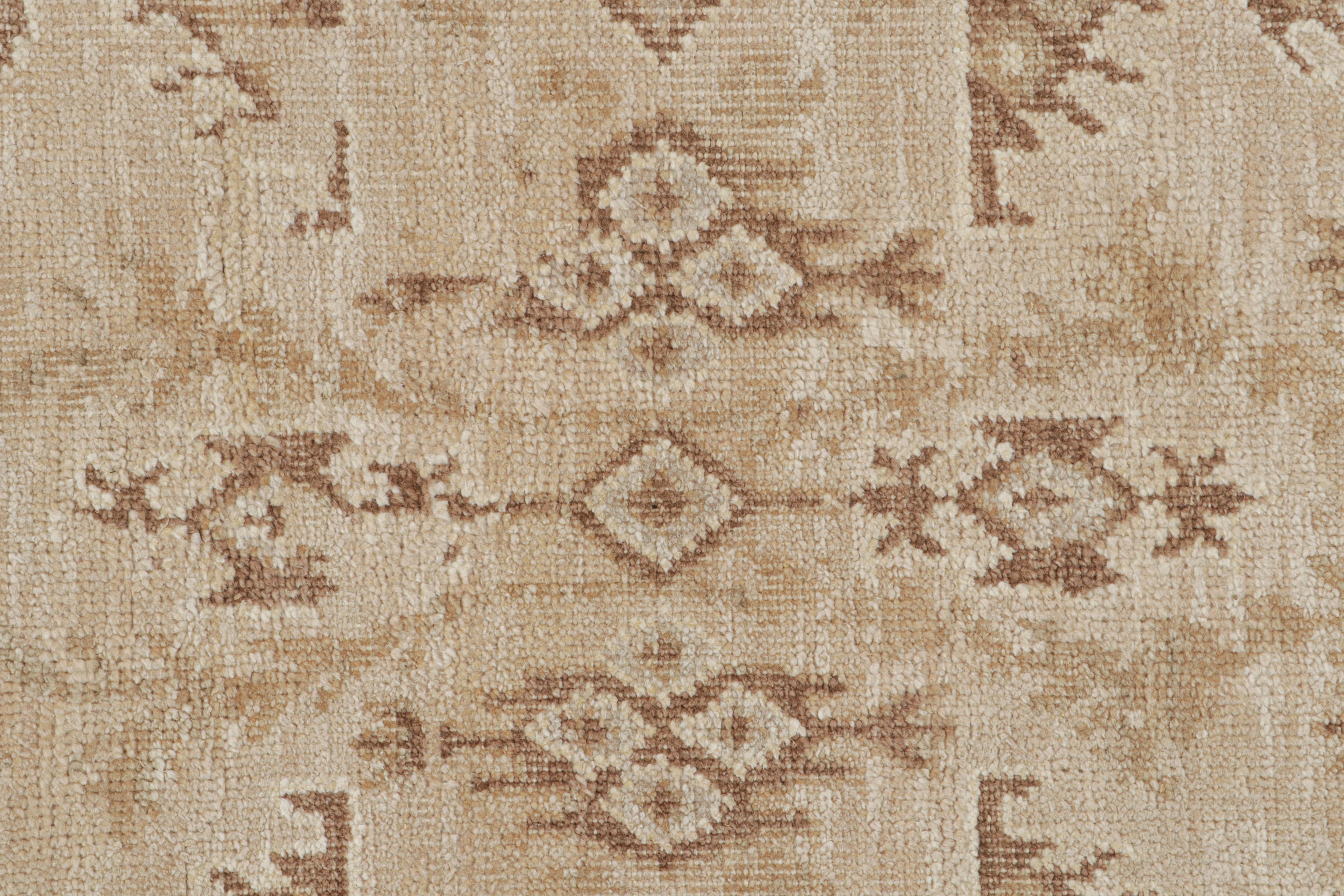 Hand-Knotted Rug & Kilim’s Oversized Oushak Rug in Beige-Brown All Over Pattern For Sale