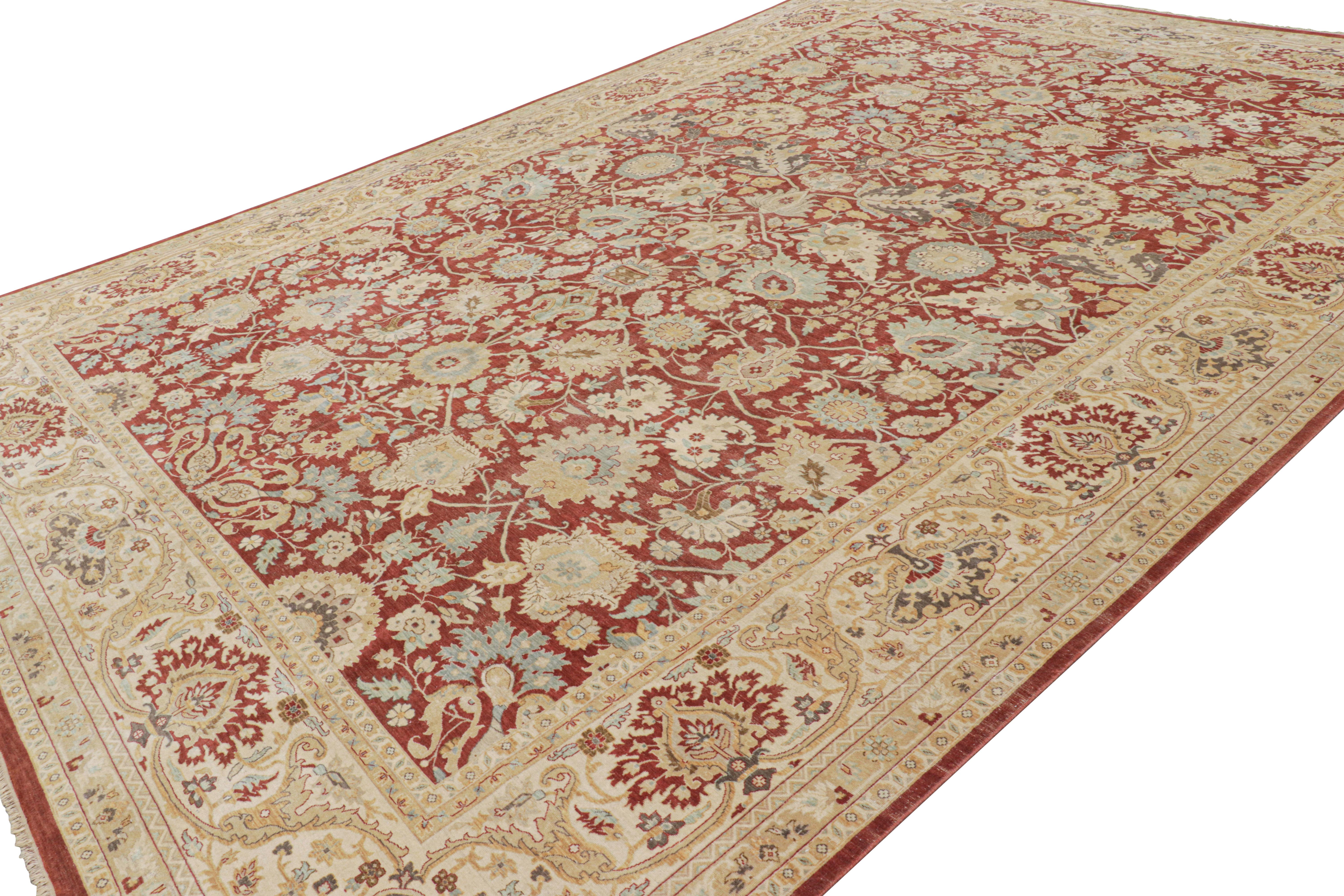 Indiano Rug & Kilim: tappeto persiano oversize in stile Sultanabad Rug rosso e oro con fiori in vendita