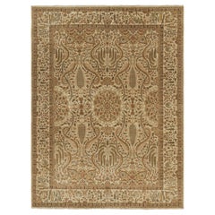 Rug & Kilim - Tapis persan surdimensionné de style Tabriz à motifs floraux or-vert