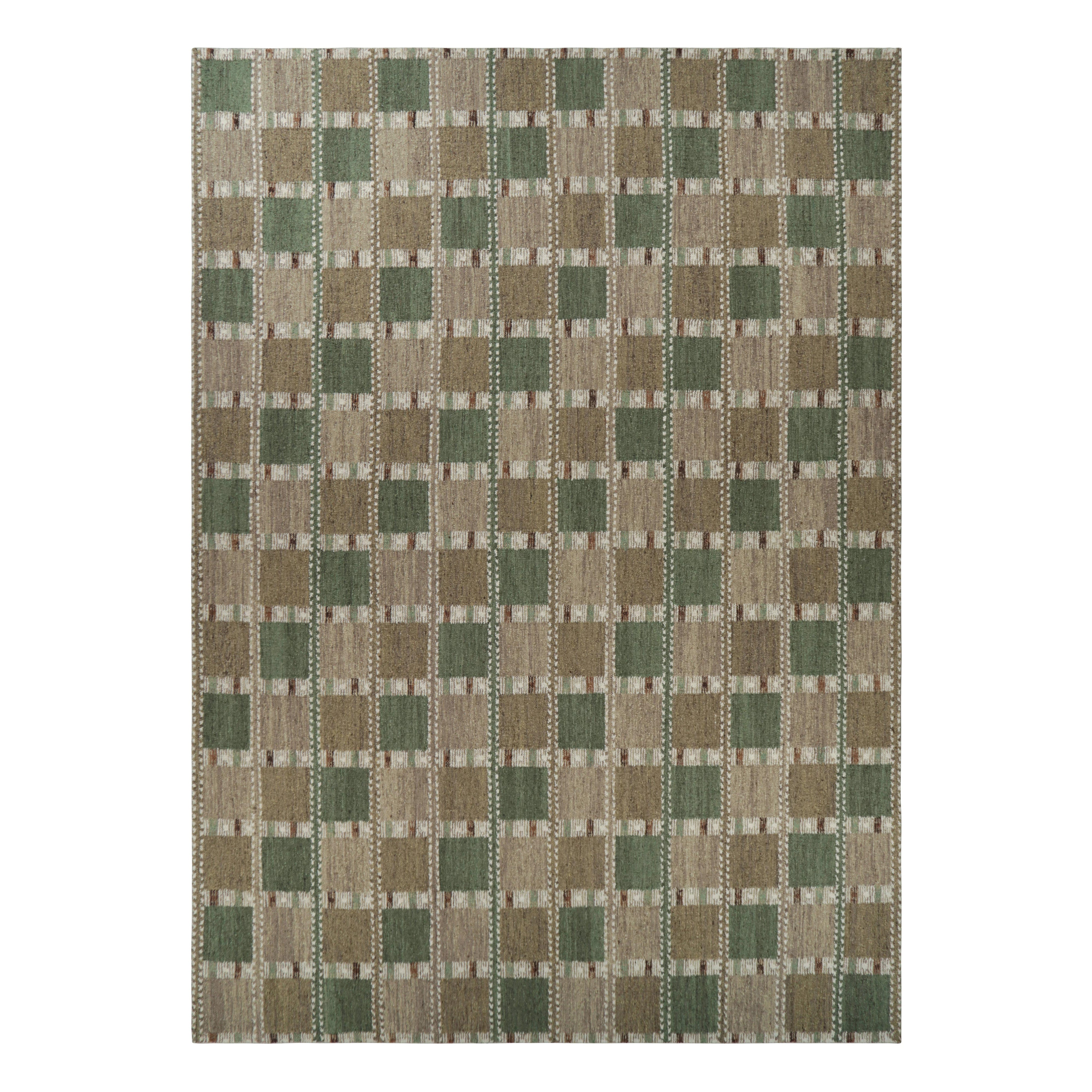 Rug
Kilim: Tappeto personalizzato oversize in stile scandinavo, beige e verde geometrico
