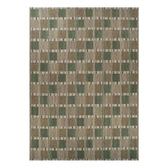 Rug & Kilim’s Oversized Scandinavian Style Custom Rug, Beige and Green Geometric
