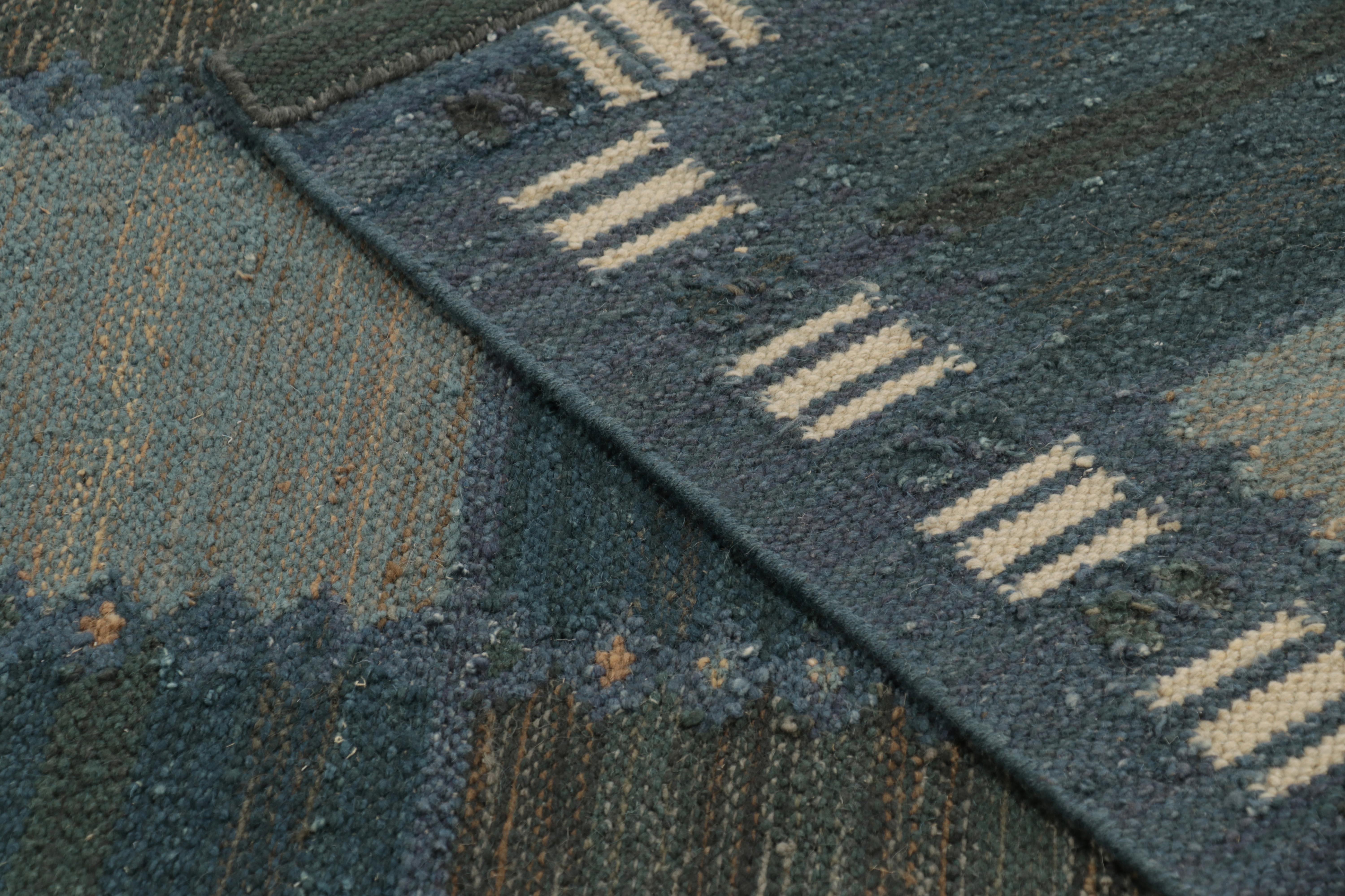 Wool Rug & Kilim’s Oversized Scandinavian Style Custom Rug, Gray-Brown Geometric For Sale