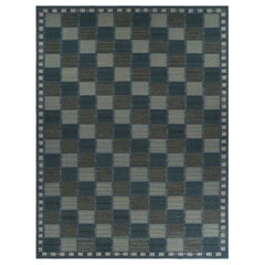 Rug & Kilim’s Oversized Scandinavian Style Custom Rug, Gray-Brown Geometric