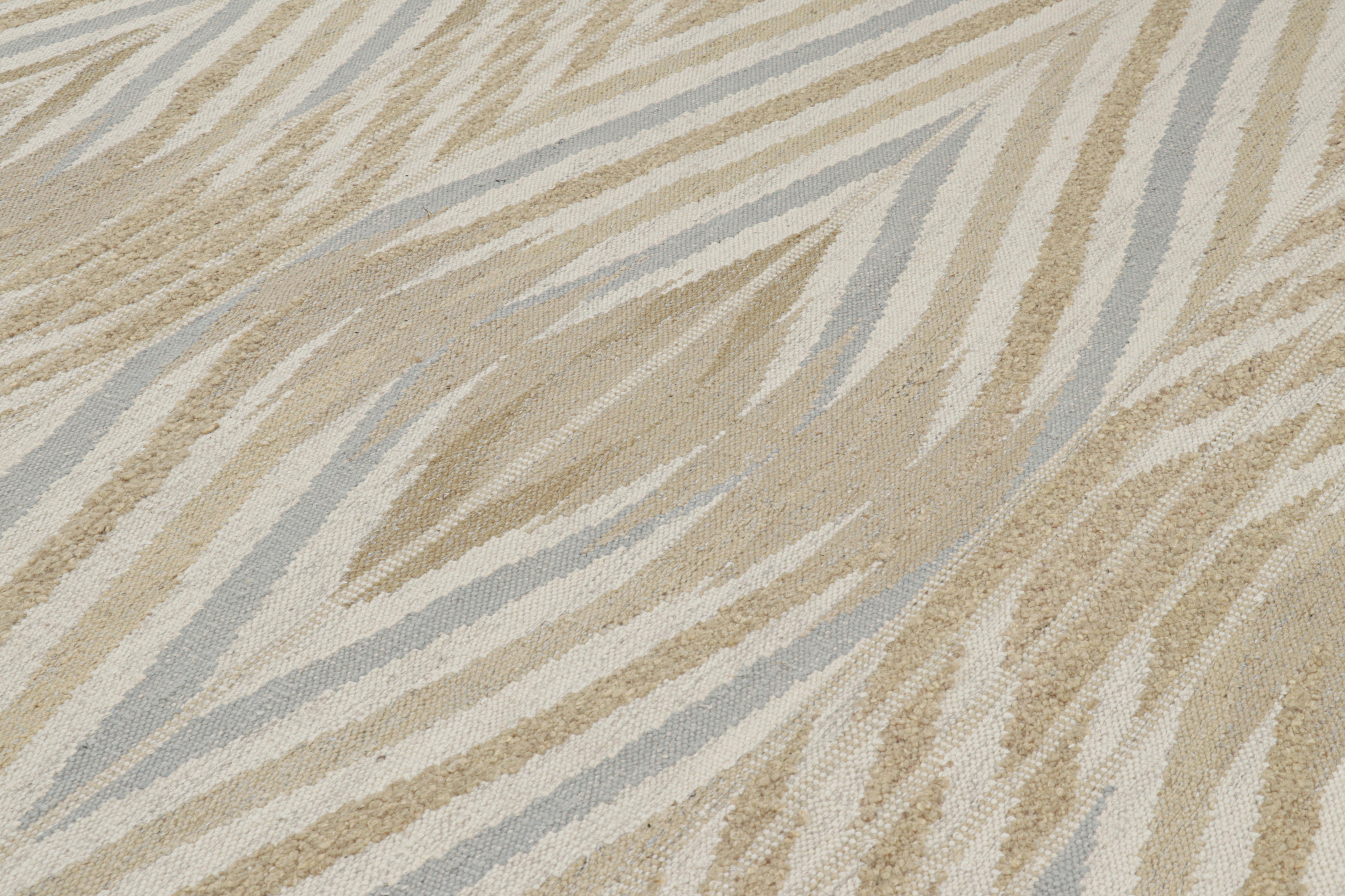 Scandinavian Modern Rug & Kilim’s Oversized Scandinavian Style Custom Rug with Chevron Patterns For Sale