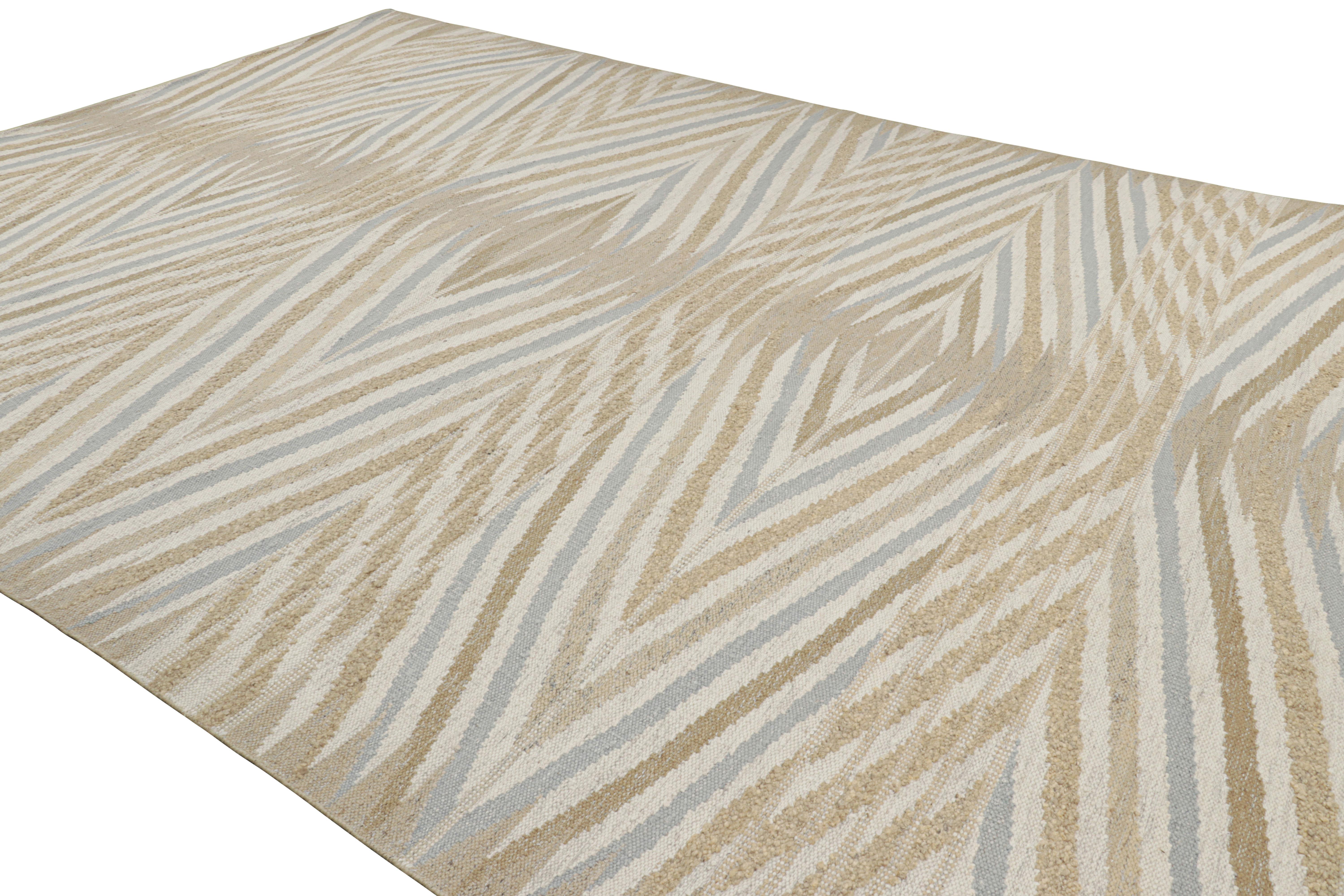 Hand-Woven Rug & Kilim’s Oversized Scandinavian Style Custom Rug with Chevron Patterns For Sale