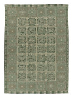 Rug & Kilim's Oversized Scandinavian Style CustomRug in Exotic Yarn Green Design