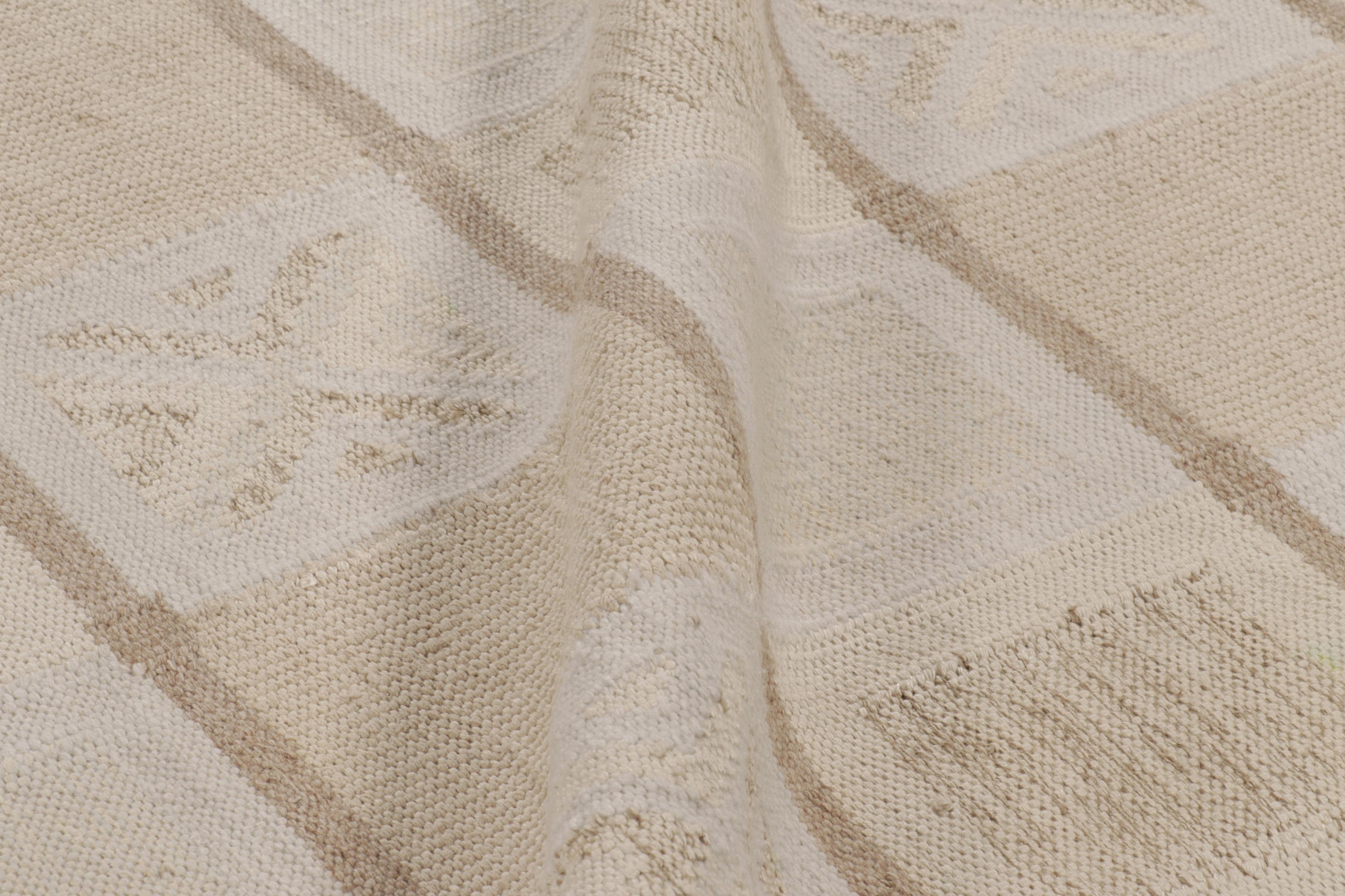Contemporary Rug & Kilim’s Oversized  Scandinavian Style Rug, Cream-White Minimalist Geometry For Sale
