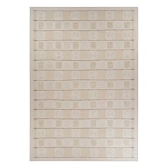 Rug & Kilim’s Oversized  Scandinavian Style Rug, Cream-White Minimalist Geometry