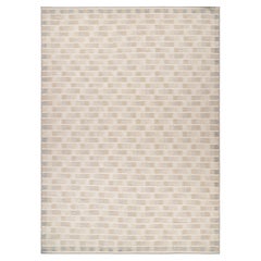 Rug & Kilim's Oversized Scandinavian Style Rug in Beige and Geometric Patterns