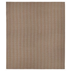 Rug & Kilim’s Oversized Scandinavian Style Rug in Beige-Brown and Floral Pattern