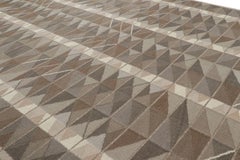Tapis de style scandinave surdimensionné à motifs géométriques beige-brun de Rug & Kilim