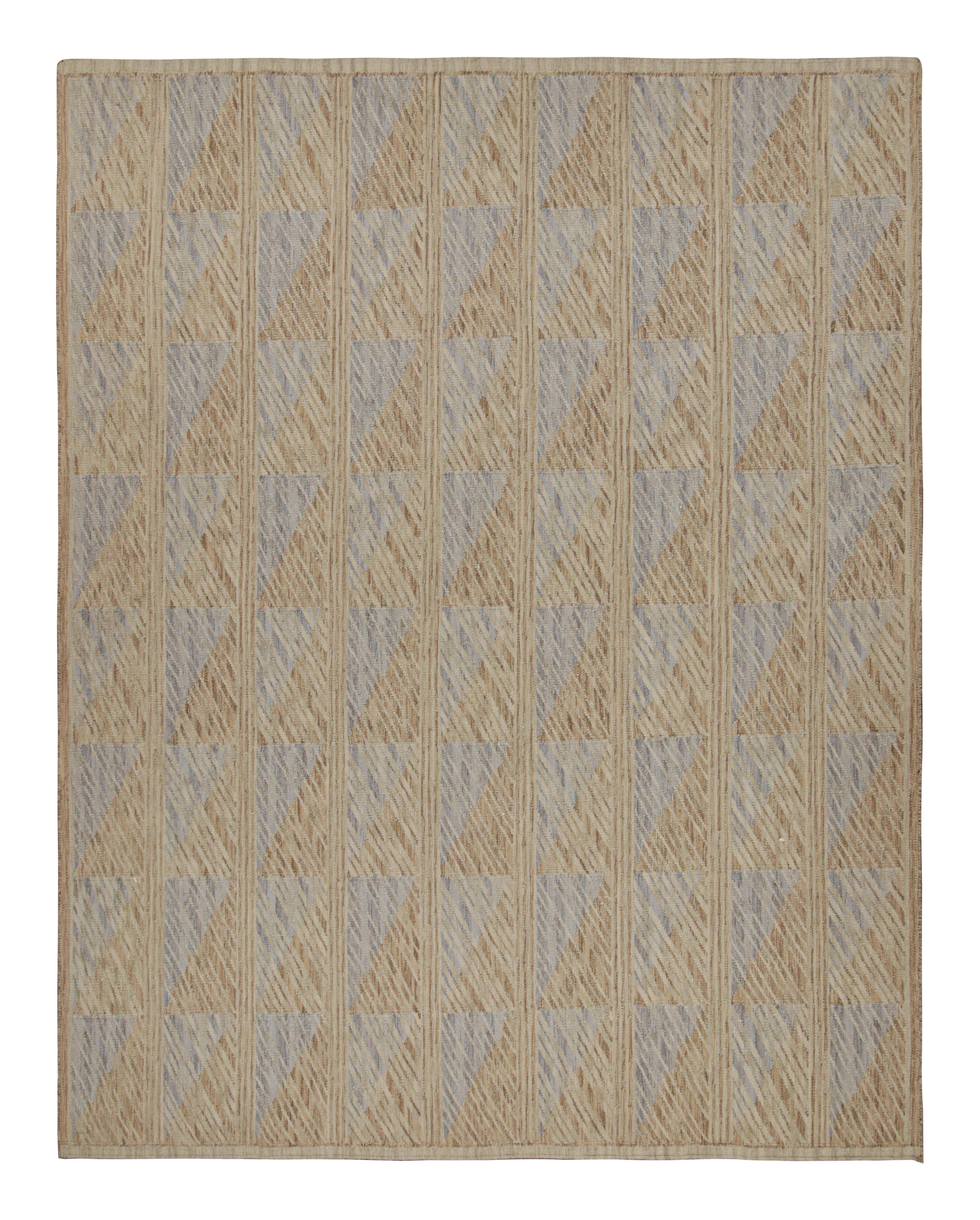 Rug 
Kilim’s Oversized Scandinavian Style Rug in Beige-Brown Geometric Patterns