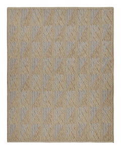 Rug 
Kilim: Tappeto oversize in stile scandinavo con motivi geometrici beige-marrone
