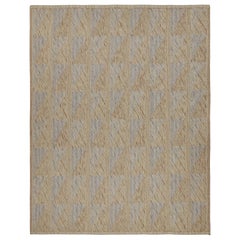 Rug 
Kilim
s übergroßer Teppich im skandinavischen Stil in Beige-Braun mit geometrischen Mustern