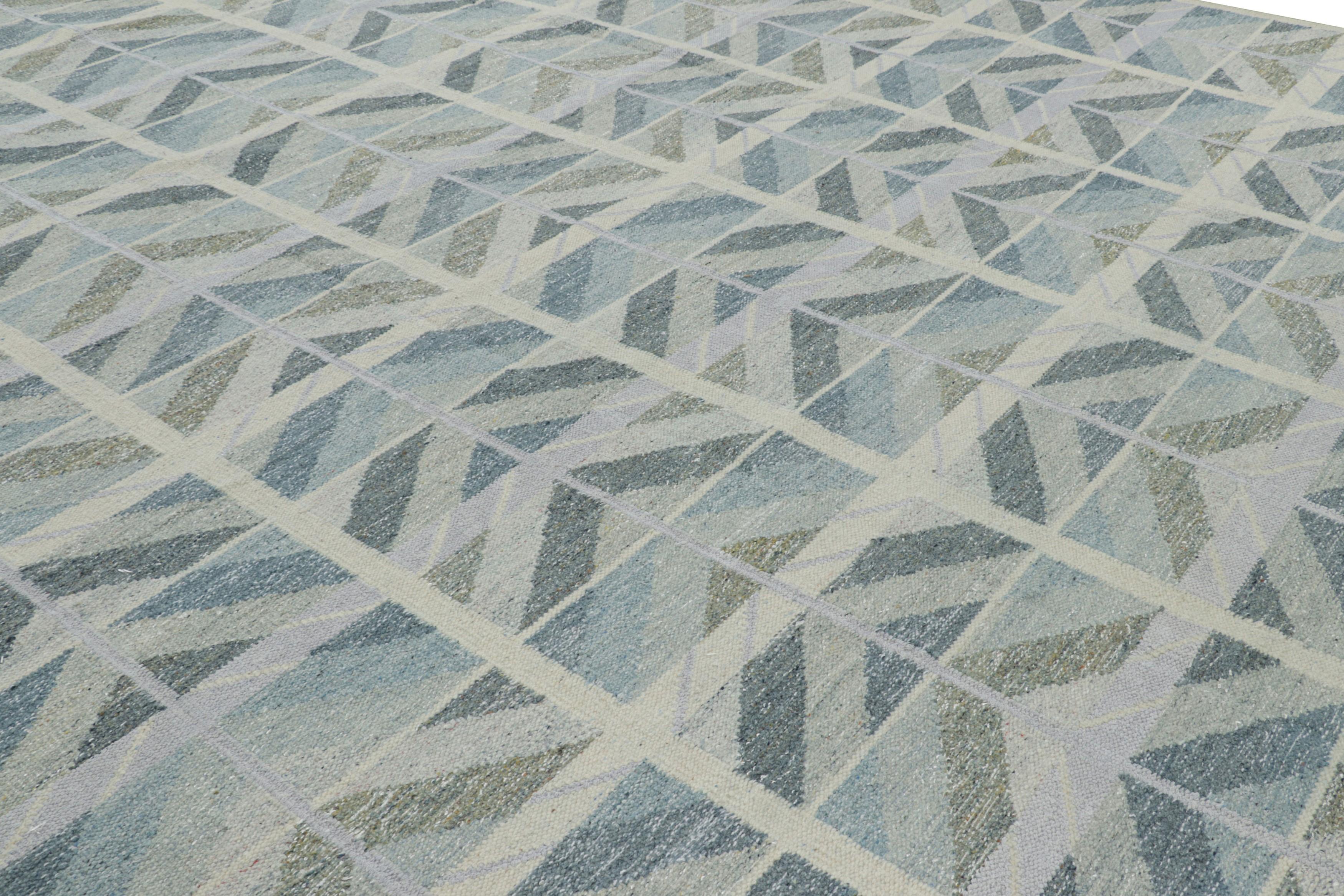 Fabriqué en laine tissée à la main, ce tapis surdimensionné 14x20 est un nouvel ajout à la collection de tapis scandinaves de Rug & Kilim - une réimagination contemporaine du minimalisme suédois et des tapis et textiles vintage des traditions