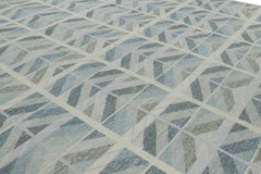 Alfombra sobredimensionada de estilo escandinavo Rug & Kilim en azul con motivos geométricos